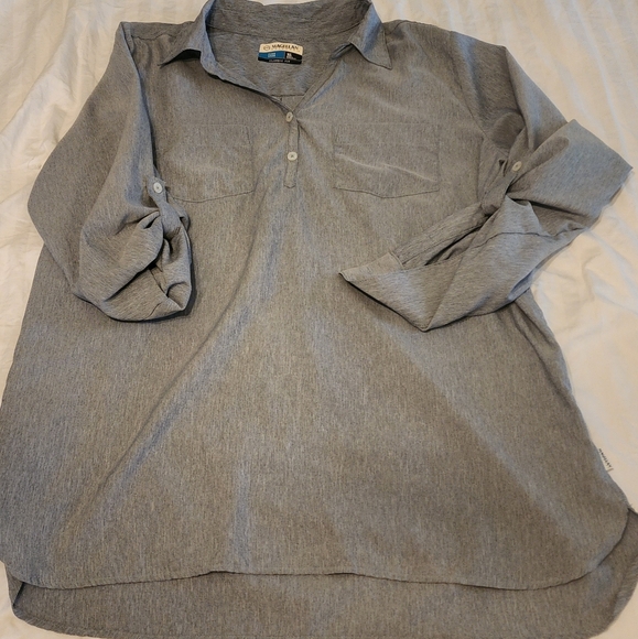 Magellan Gray Casual Button-Down Shirt - Picture 1 of 2